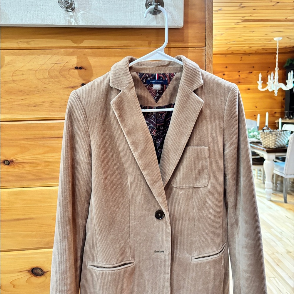 Beige Corduroy Blazer for Women
